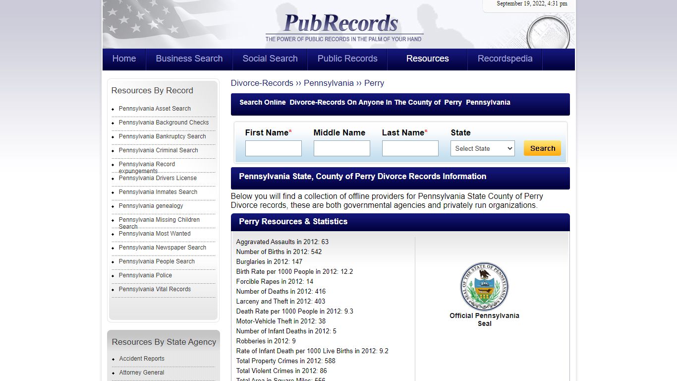 Perry County, Pennsylvania Divorce Records - Pubrecords.com